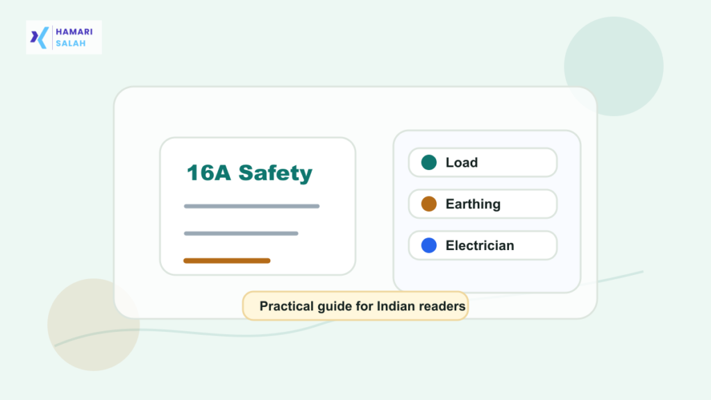 Illustration comparing standard and heavy-duty plug socket setup for geyser and AC safety.